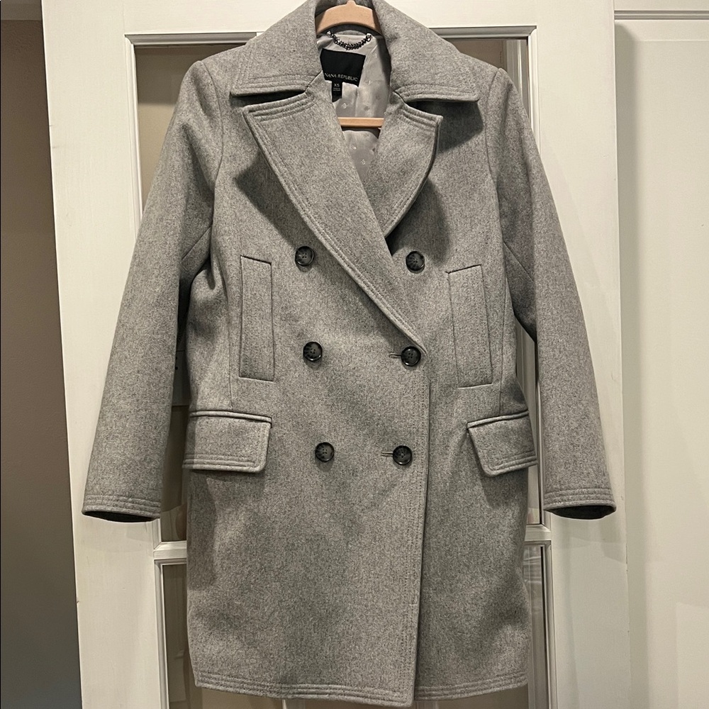 Banana Republic Classic Wool Gray Pea Coat